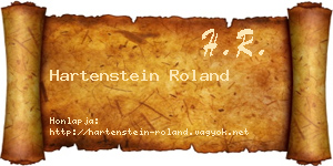 Hartenstein Roland névjegykártya